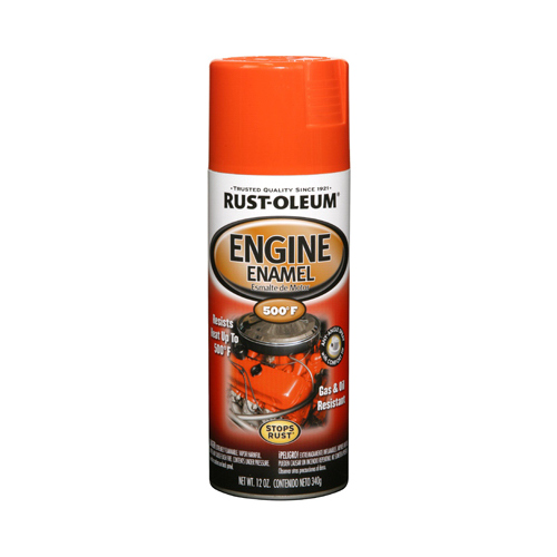 Rust-Oleum 248941 AUTOMOTIVE Engine Enamel Spray Paint, Chevy Orange, 12 oz, Aerosol Can