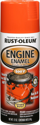 Rust-Oleum 248941 AUTOMOTIVE Engine Enamel Spray Paint, Chevy Orange, 12 oz, Aerosol Can