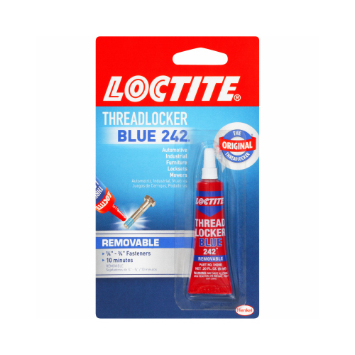 Loctite 209728 Thread Locker, Blue, Liquid, 0.2 oz Carded Tube