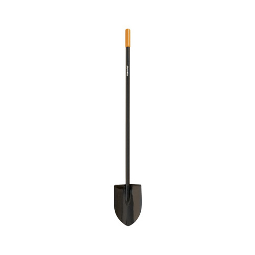 Fiskars 396680-1001 Digging Shovel, 8.63 in W Blade, Steel Blade, Black Blade, Steel Handle, Straight Handle
