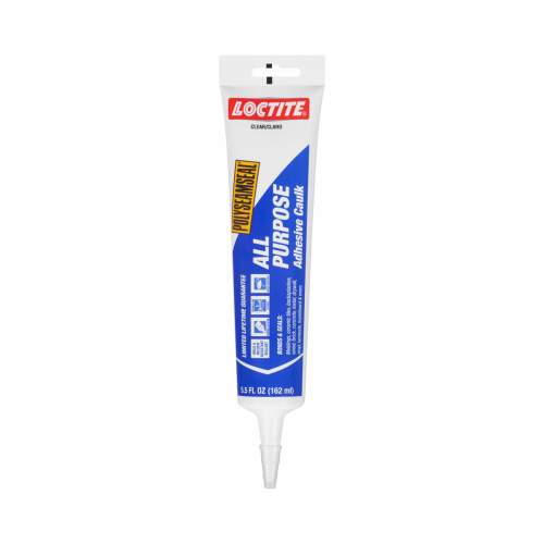 Loctite 2139007 POLYSEAMSEAL Adhesive Caulk, Clear, 24 hr to 2 weeks Curing, 40 to 100 deg F, 5.5 oz Squeeze Tube