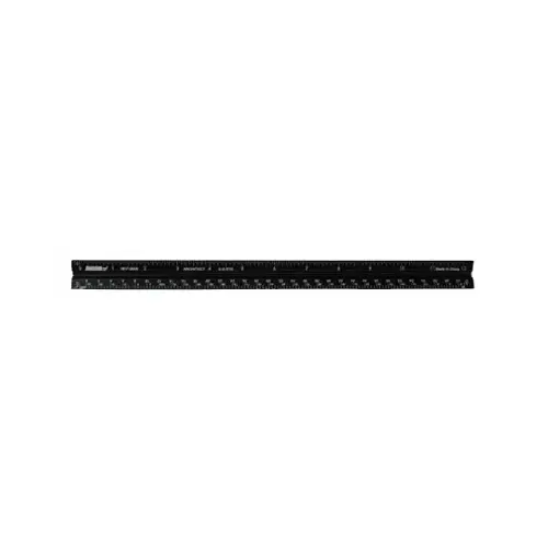 12 In. Aluminum Architect's Straight Edge Ruler Black