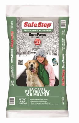 Safe Step 752907 Sure Paws 56720 Ice Melter, Crystal, White, Odorless, 20 lb Bag