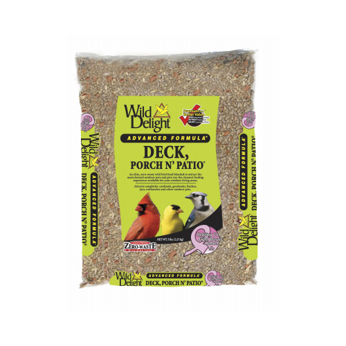 Wild Delight 374050 Wild Bird Food Deck Porch N Patio Assorted Species Sunflower Seeds 5 lb