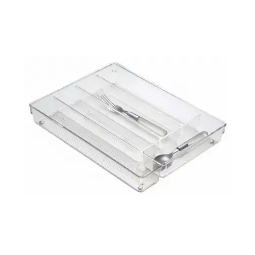 Cutlery Tray Linus 2" H X 14" W X 11" D Plastic Clear