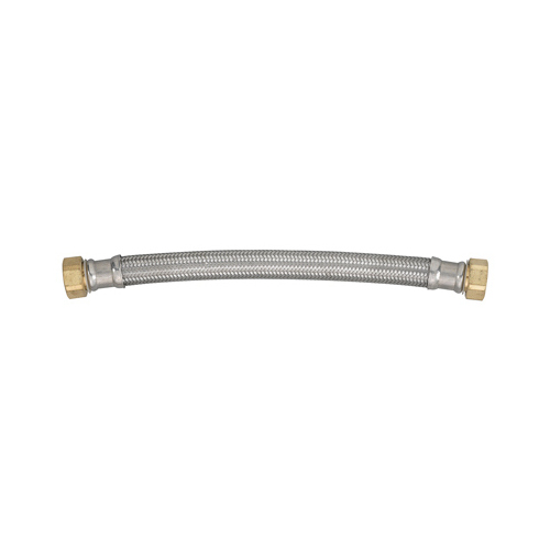 Water Heater Connector, Braided Stainless Steel, 3/4 FIP x 15-In.