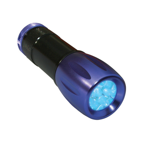 UV Flashlight 9 LED 54 lm Black/Purple LED AAA Battery Black/Purple