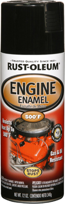 Rust-Oleum 248932 AUTOMOTIVE Engine Enamel Spray Paint, Black, 12 oz, Aerosol Can