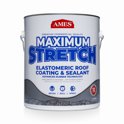 Ames MSS1 Roof Coating Maximum Stretch Bright White Acrylic Elastomeric Bright White