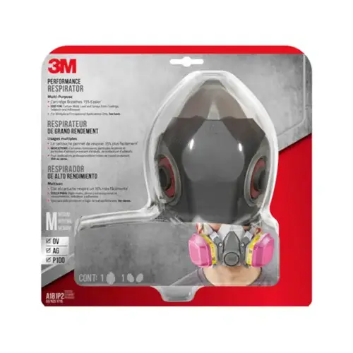 62023HA1-C Valved Respirator, M Mask, P100 Filter Class, Dual Cartridge Black