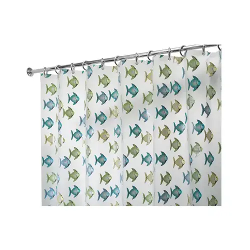 Shower Curtain 72" H X 72" W Blue/Green Fish Vinyl Blue/Green