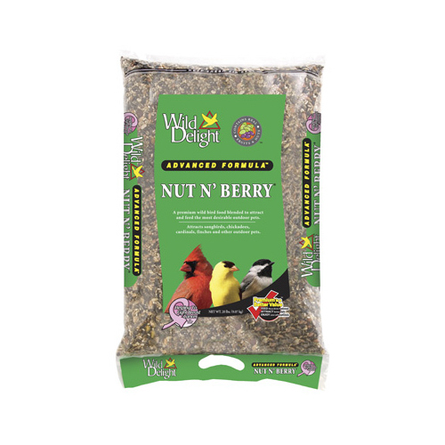 Wild Delight 366200 Wild Bird Food Nut N Berry Assorted Species Sunflower Kernels 20 lb