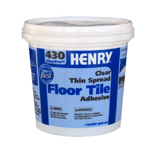 HENRY 12097-XCP12 430 ClearPro Floor Adhesive, Paste, Mild, Clear, 1 qt Pail - pack of 12