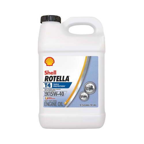 Shell Rotella 550045127 T4 Engine Oil, 15W-40, 2.5 gal Jug