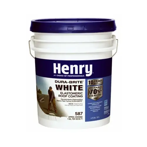 Elastomeric Roof Coating, White, 5 gal Pail, Cream