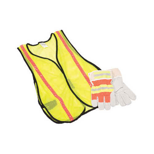 Safety Vest with Reflective Stripe Reflective Yellow L Yellow