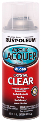 Rust-Oleum 253366 Automotive Acrylic Lacquer Spray Automotive Lacquer Gloss Clear 12 oz Clear