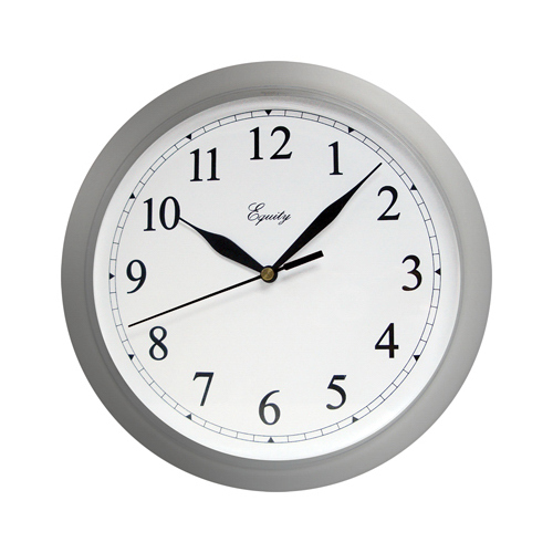 La Crosse 25206 Wall Clock 10" L X 1" W Indoor Analog Plastic Silver Silver