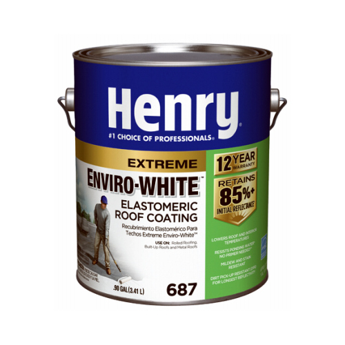 Elastomeric Roof Coating, White, 0.9 gal Can, Cream