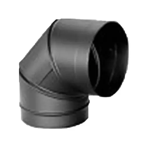 DuraVent 6DBK-E90 Stove Pipe Elbow DuraBlack 6" D X 6" D Adjustable 90 deg Galvanized Steel Black
