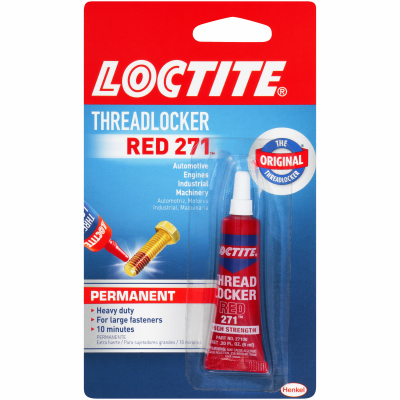 Loctite 209741 Threadlocker, Liquid, Mild, Red, 6 mL Tube