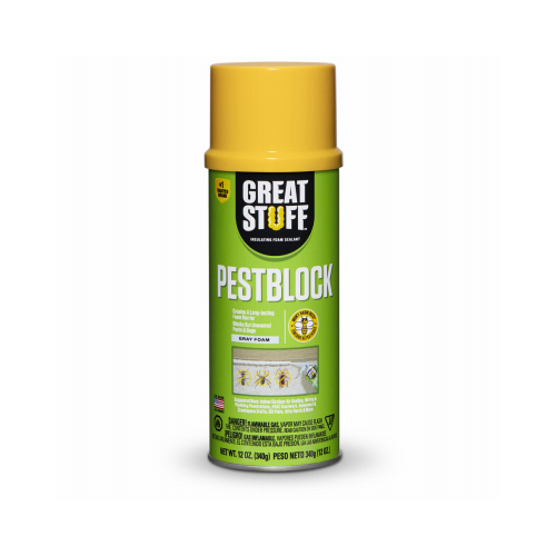 Great Stuff 11000714 Insulating Sealant Pestblock Gray Polyurethane Foam All Purpose 12 oz Gray