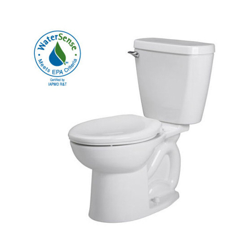 American Standard 2880128ST.020 Cadet 3 Series Flush Toilet, Round Bowl, 1.28 gpf Flush, 12 in Rough-In, 15 in H Rim