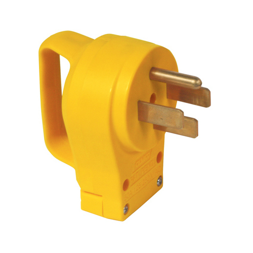 PowerGrip 55255 Plug, 50 A, 125 to 250 V, Male, Yellow Jacket