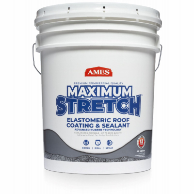 Ames MSS5 Roof Coating Maximum Stretch Bright White Acrylic Elastomeric Bright White