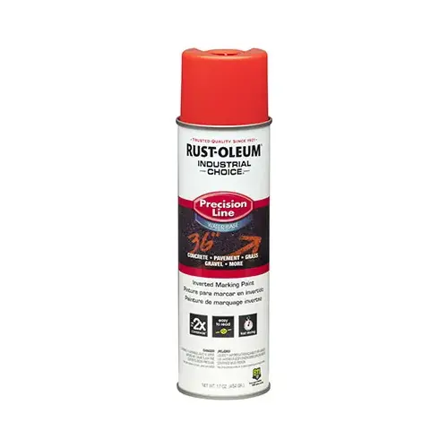 INDUSTRIAL CHOICE Marking Paint, Fluorescent Red/Orange, 17 oz, Aerosol Can - pack of 6