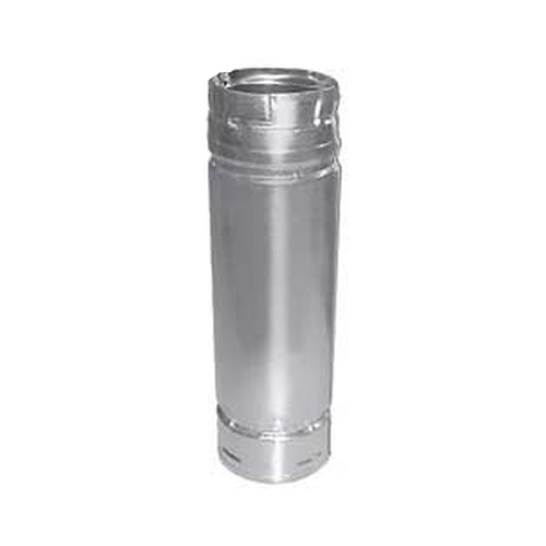 Double Wall Stove Pipe PelletVent 3" D X 12" L Stainless Steel Silver