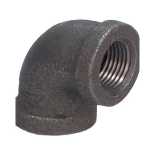 90 Degree Elbow 1/2" FPT X 1/2" D FPT Black Malleable Iron Black