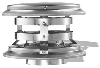 DuraVent 4PVL-VCR Termination Cap 4" D Galvanized/Stainless Steel Twist Lock Silver