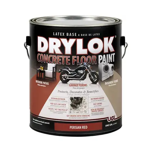 Drylok 21513 Concrete & Garage Floor Paint Flat Persian Red Latex 1 gal Persian Red