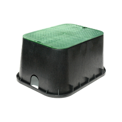 NDS 117BC Valve Box with Overlapping Cover 25-3/4"ch W X 12"ch H Rectangular Black/Green Black/Green