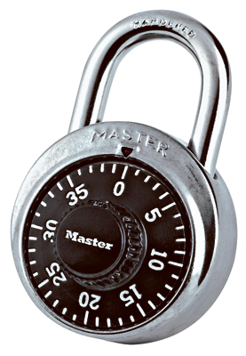 Master Lock Company 1500DHCHD Padlock 1500D 2-9/10" H X 1-7/8" W Steel Combination Dial Silver Black