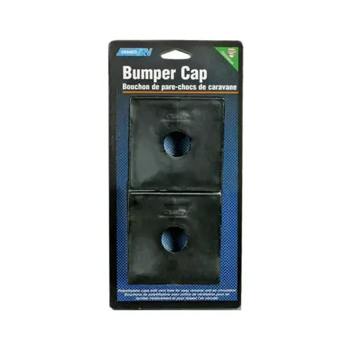 Camco 40303 4 In. Polyethylene RV Bumper Cap, (2-Pack) Black Pair