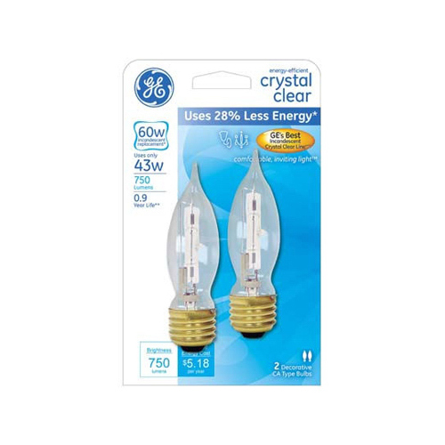 Halogen Bulb 43 W A19 Decorative 750 lm White Clear - pack of 4 Pairs
