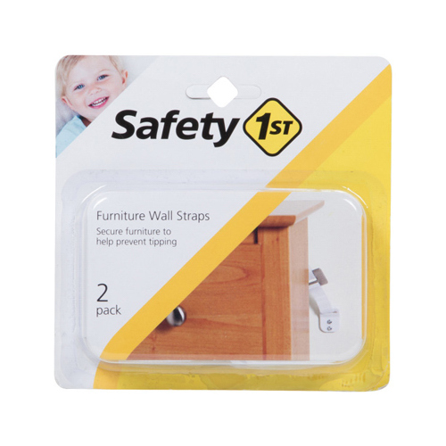 Safety 1st 11014-XCP2 Wall Straps White Plastic White - pack of 2 Pairs