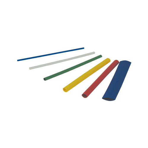 Heat Shrink Tubing, 1/4 in Expanded, 1/8 in Recovered Dia, 4 in L, Polyolefin Assorted Colors - pack of 160