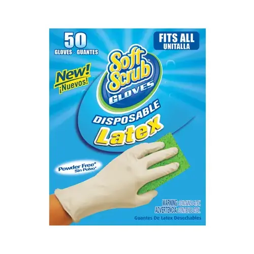 SOFT SCRUB 11350-16 Disposable Gloves Latex One Size Fits Most White Powdered White