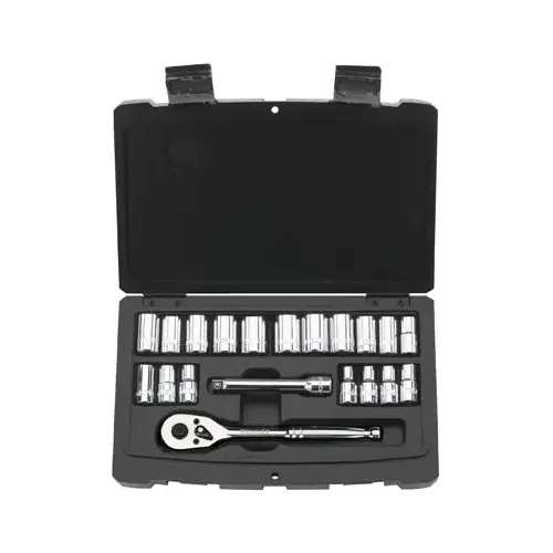 Socket Set Assorted in. X 1/4" drive SAE 6 Point Silver