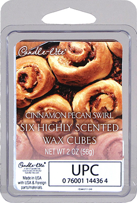 Candle Lite 3711549 Wax Cubes Brown Cinnamon Pecan Swirl Scent 2.5 oz Brown