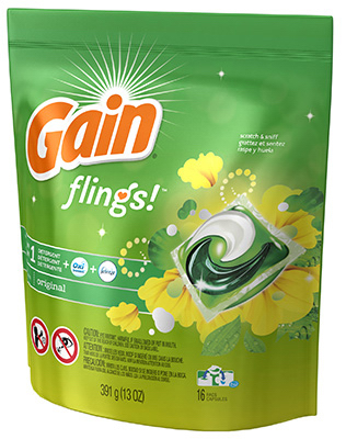 GAIN 86750 Laundry Detergent Flings Original Scent Pod 12 oz