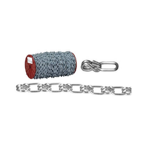 Lock Single Loop Chain No. 3/0 Lock Link Carbon Steel 5/32" D X 125 ft. L Zinc Plated