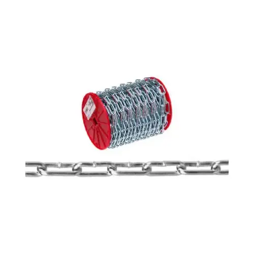 Campbell 0723627 0723627 Straight Link Coil Chain, #2/0, 125 ft L, 520 lb Working Load, Steel, Zinc