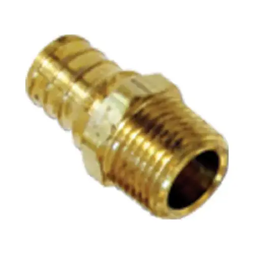 Brass Barb Pex Pipe Insert Adapter, Lead-Free, 3/4 In. MPT   pack of 25