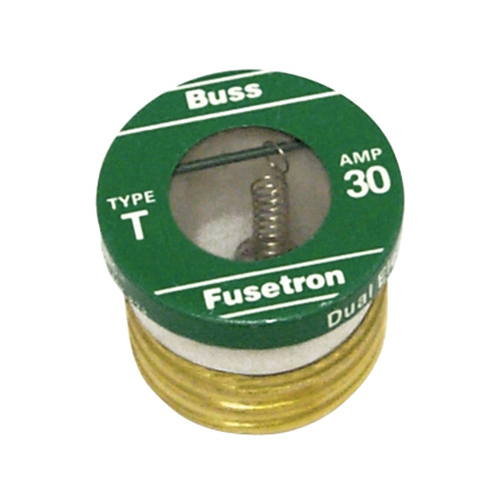 Plug Fuse, 15 A, 125 V, 10 kA Interrupt, Plastic Body, Low Voltage, Time Delay Fuse - pack of 4