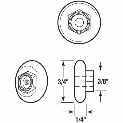 Prime-Line M 6151 Tub Enclosure Roller 3/4" D X 1/4" L White Plastic/Steel White