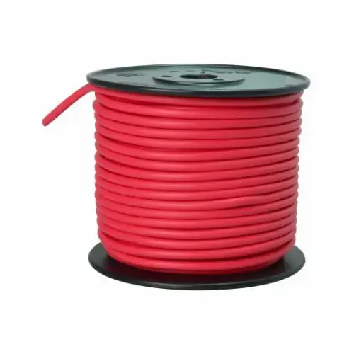 Primary Wire, 10 AWG Wire, 1-Conductor, 60 VDC, Copper Conductor, Red Sheath, 100 ft L - pack of 2